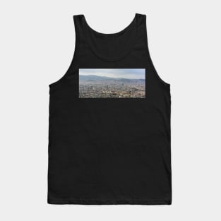 View to Barcelona city from the Montjuic hill Tank Top